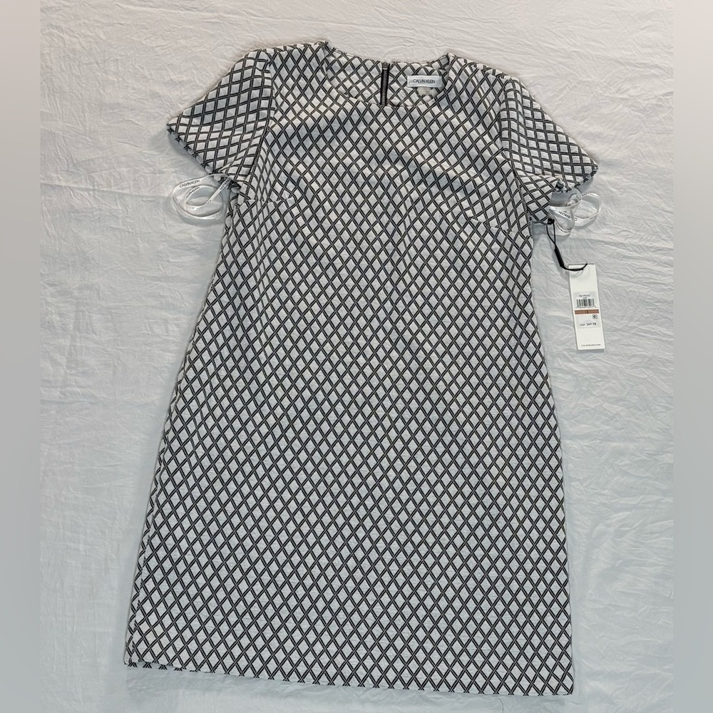 Calvin Klein Black and White Sheath Mini Dress